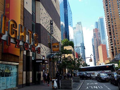 Stage 42 rising along 42nd Street, one of New York’s most visited areas