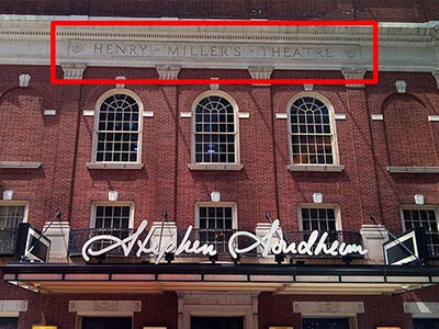 The current building retains architectural details from the original Henry Miller’s Theatre