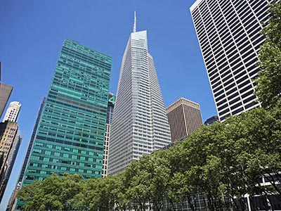 The Bank of America Tower, completed in 2009, was built on the same site as the theatre