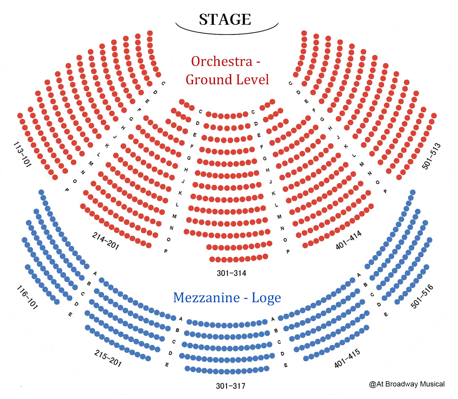 Vivian Beaumont Theater - Seating chart